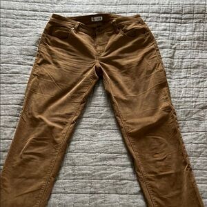 Carve Design Fine wale corduroy pants with hemmed tiny fringe at bottom